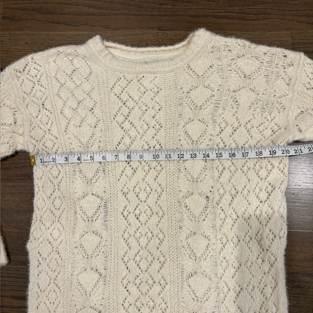Anthropologie Distressed Stitch Longline Side Slit Sweater by Pilcro - Picture 6 of 9